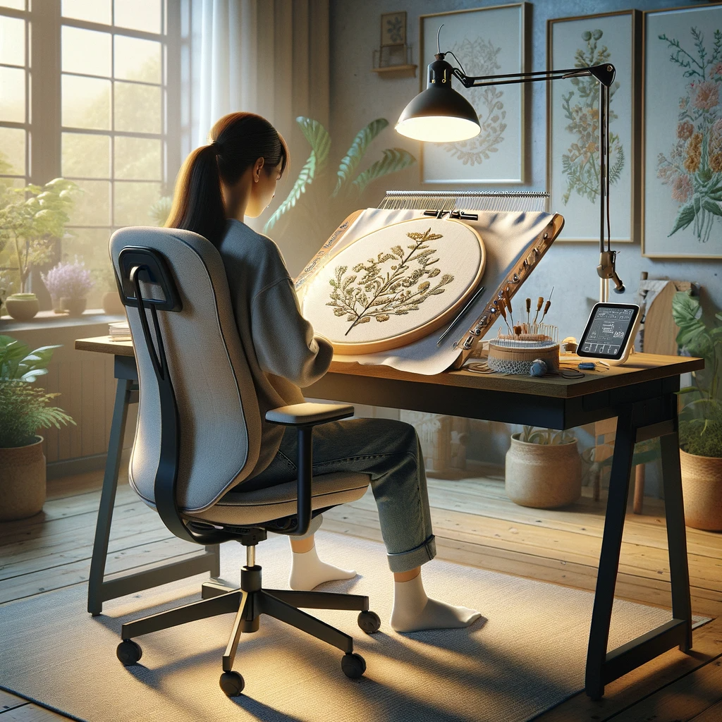 Ergonomía en el Arte del Bordado: Consejos de Punto y Arte para una Práctica Saludable
