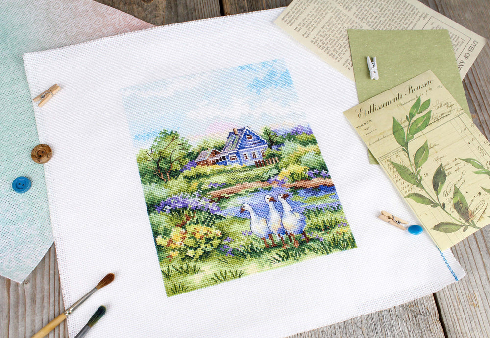 Cross Stitch Kit "Summer in the Village" - MP Studia SNV-917