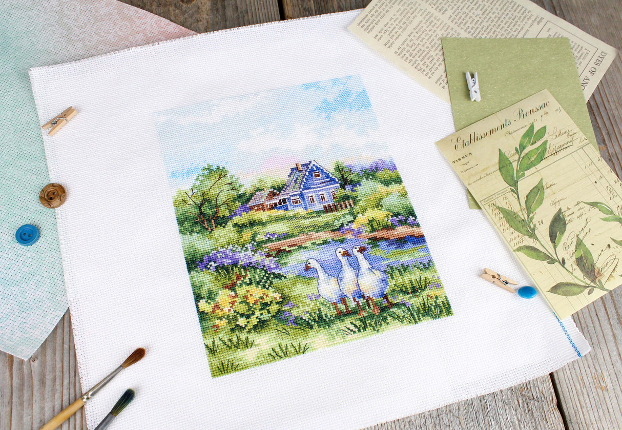 Cross Stitch Kit "Summer in the Village" - MP Studia SNV-917