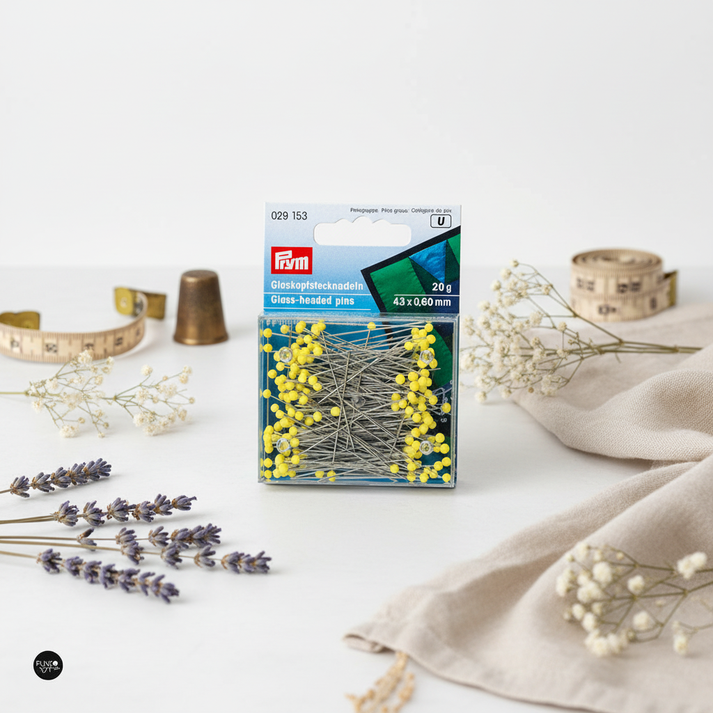 Prym Yellow Glass Head Pins - 20g Premium Quality 029153