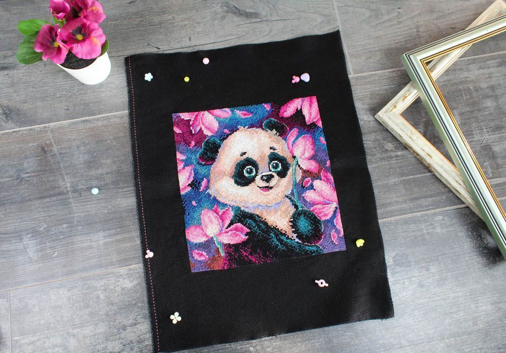 Kit de point de croix "Panda Romantique" SNV-831 MP Studia