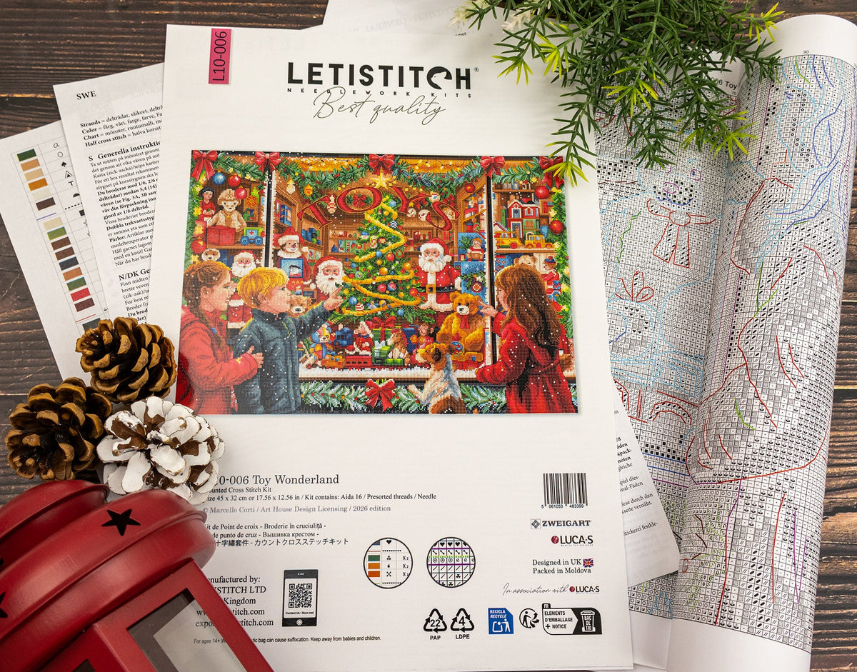 Kit de Punto de Cruz Letistitch L10-006 Toy Wonderland – contenido y detalles del kit (5)