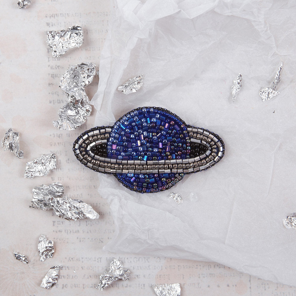 10-010 Brooch. Saturn - Klart - Bead Embroidery Kit
