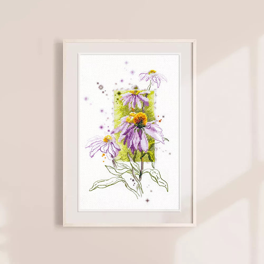 100-101 Echinacea. Magic Needle Cross Stitch Kit