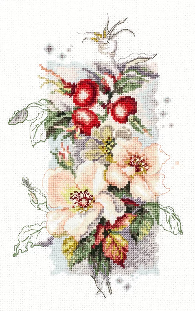 100-102 Rosa Canina. Magic Needle Cross Stitch Kit