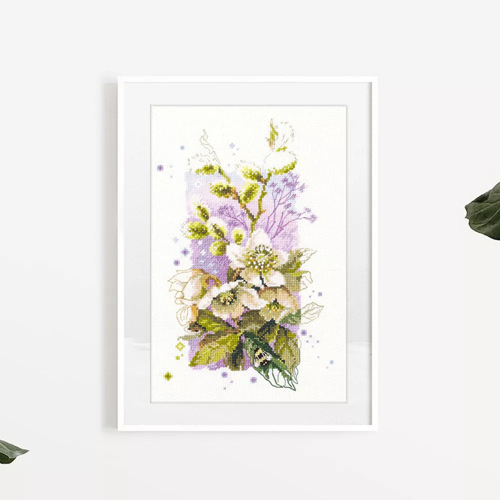 100-104 Hellébore. Kit point de croix aiguille magique