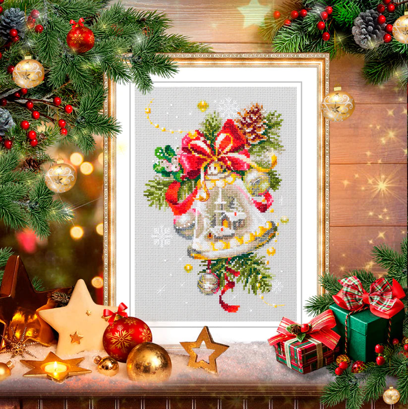 100-232 Campana de Navidad. Kit de Punto de Cruz Magic Needle