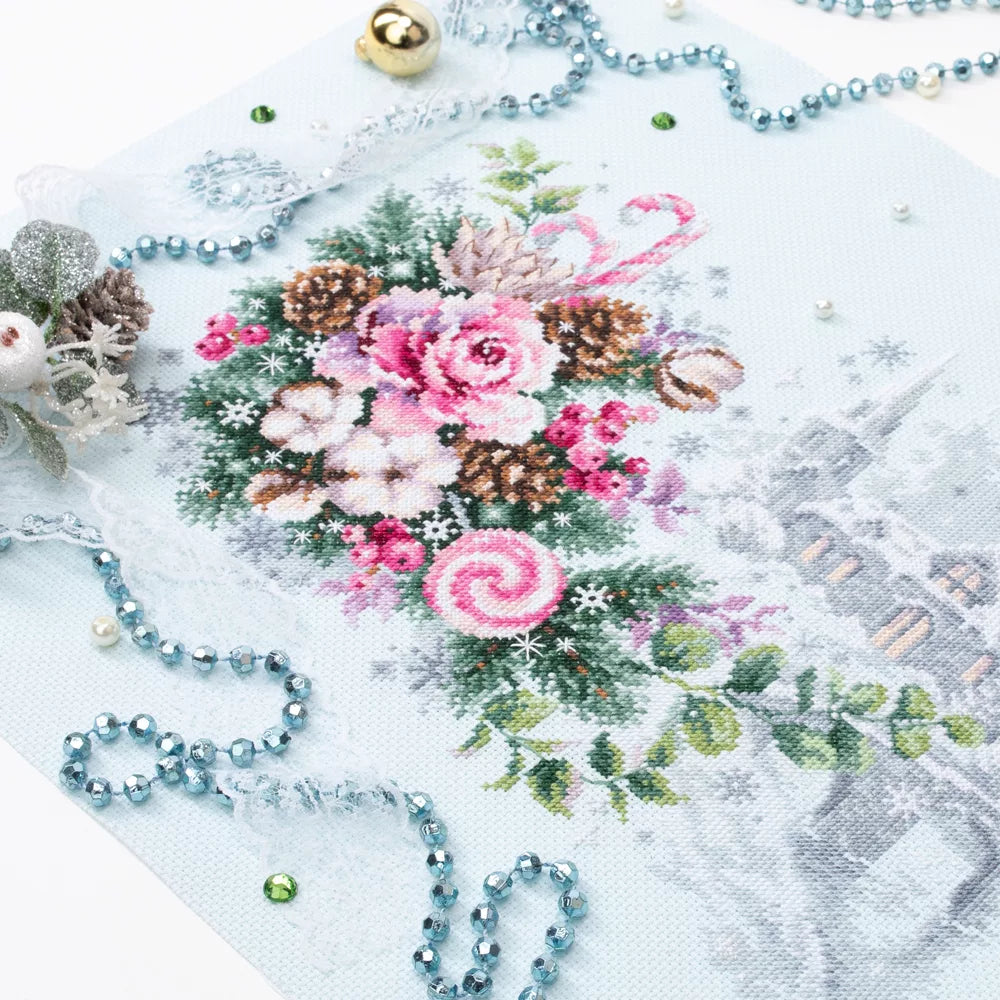 100-244 Sentimiento Navideño. Kit de Punto de Cruz Magic Needle