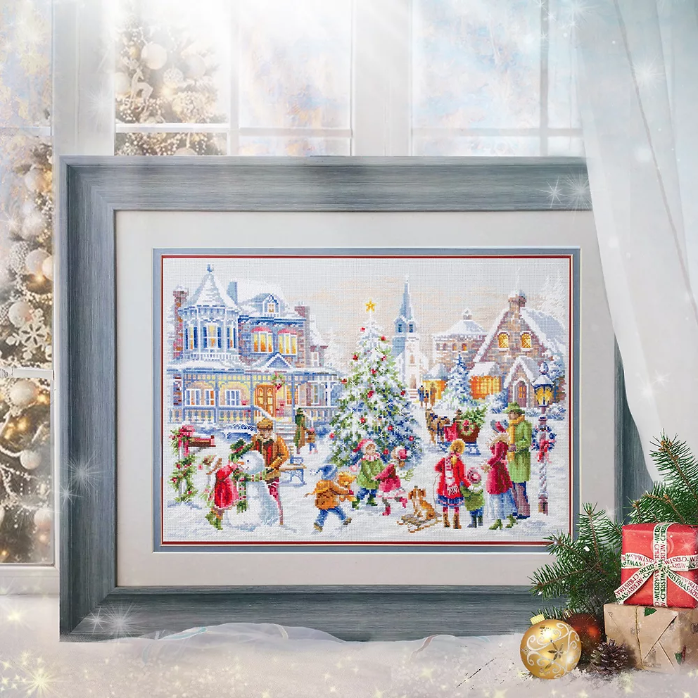 Enchanted Christmas Scene - Cross Stitch Kit "Christmas Eve" by Magic Needle 100-250