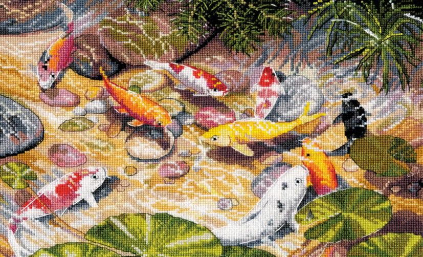 Nine koi carp - 1036 OVEN - Cross stitch kit