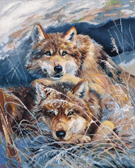 1043 Idyll. Wolves- OVEN - Cross stitch kit