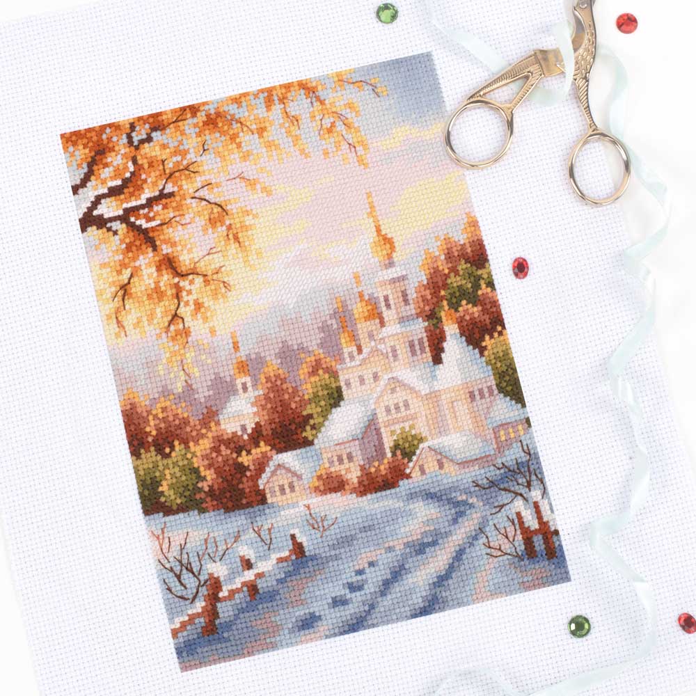 110-061 Snow Monastery. Magic Needle Cross Stitch Kit