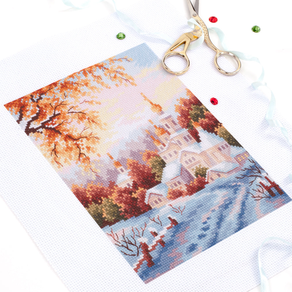 110-061 Snow Monastery. Magic Needle Cross Stitch Kit