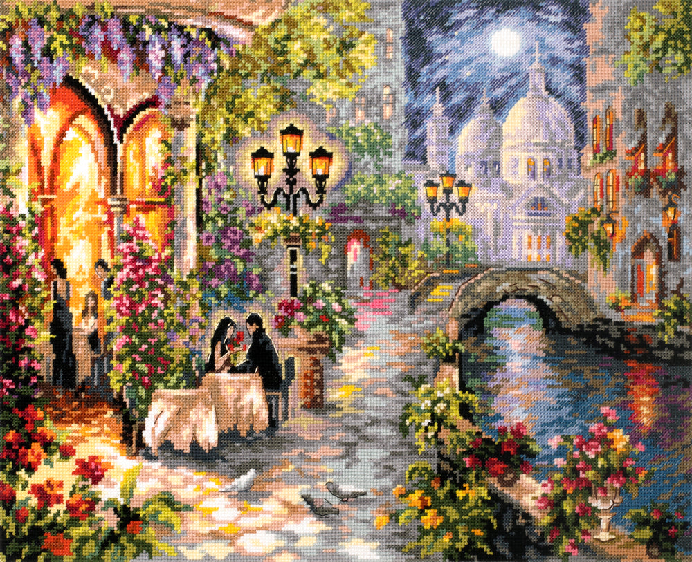 110-081 Cita nocturna. Kit de Punto de Cruz Magic Needle