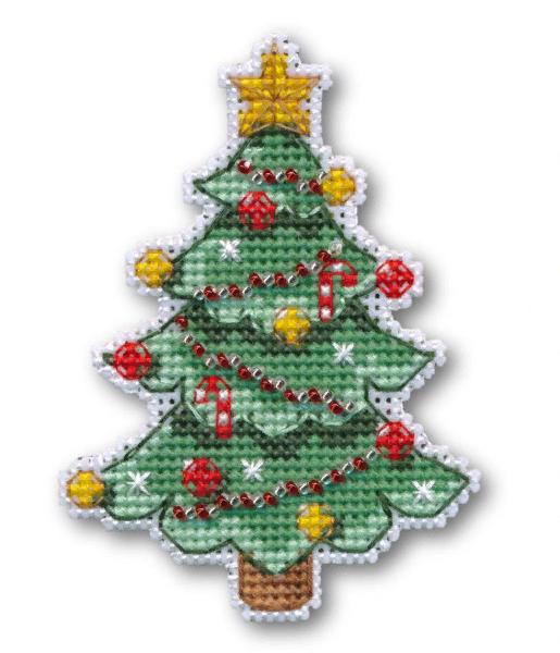 Arbre de Noël. Aimant - 1128 FOUR - Kit de point de croix