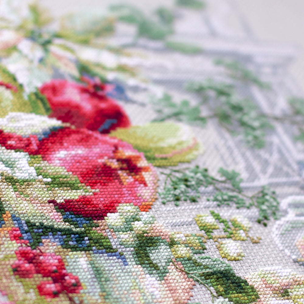 120-011 Improvisation hivernale. Kit point de croix aiguille magique