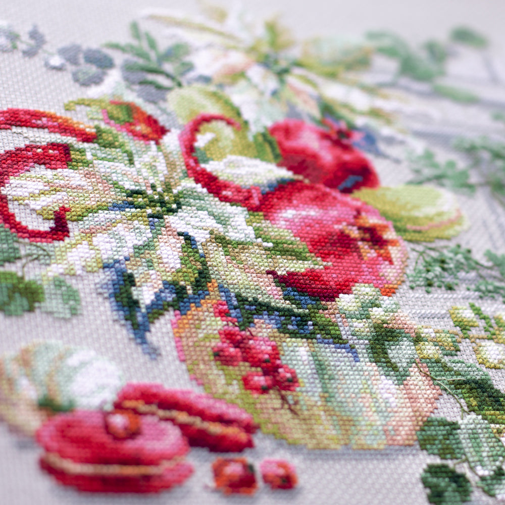 120-011 Improvisation hivernale. Kit point de croix aiguille magique