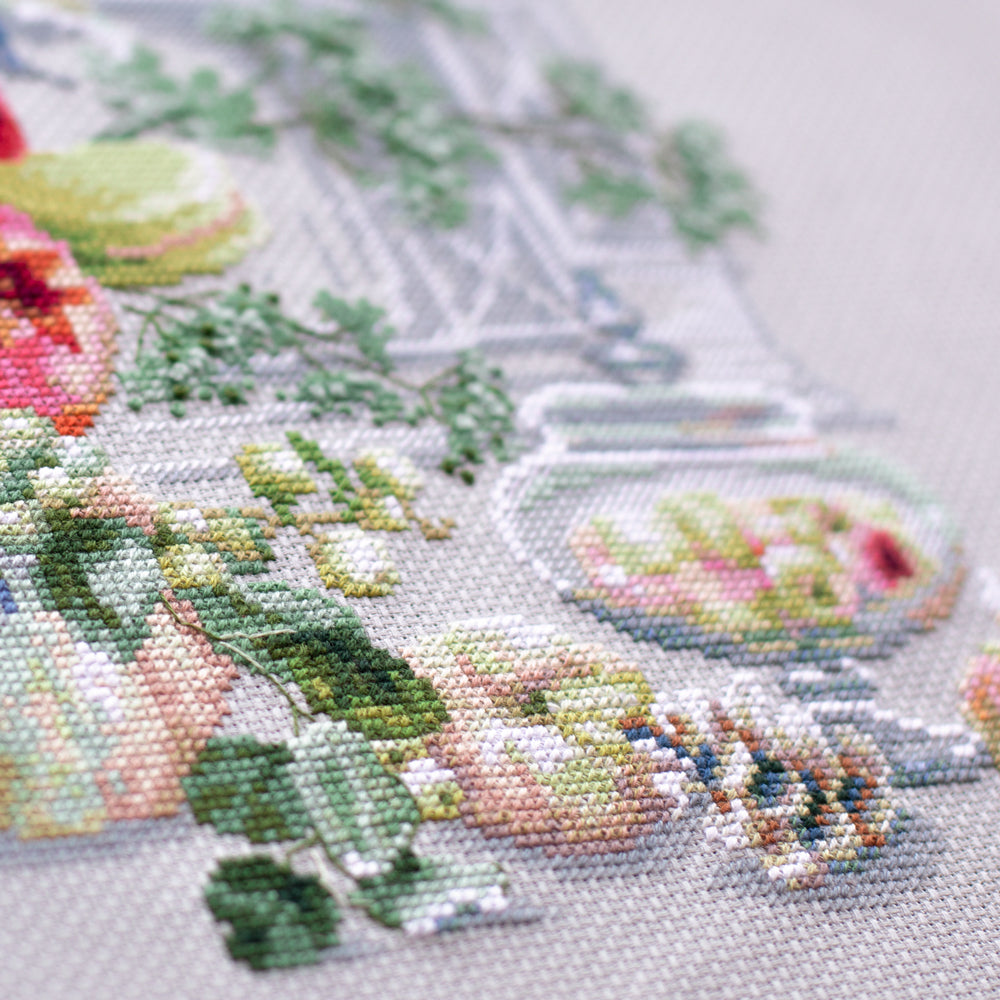 120-011 Improvisation hivernale. Kit point de croix aiguille magique