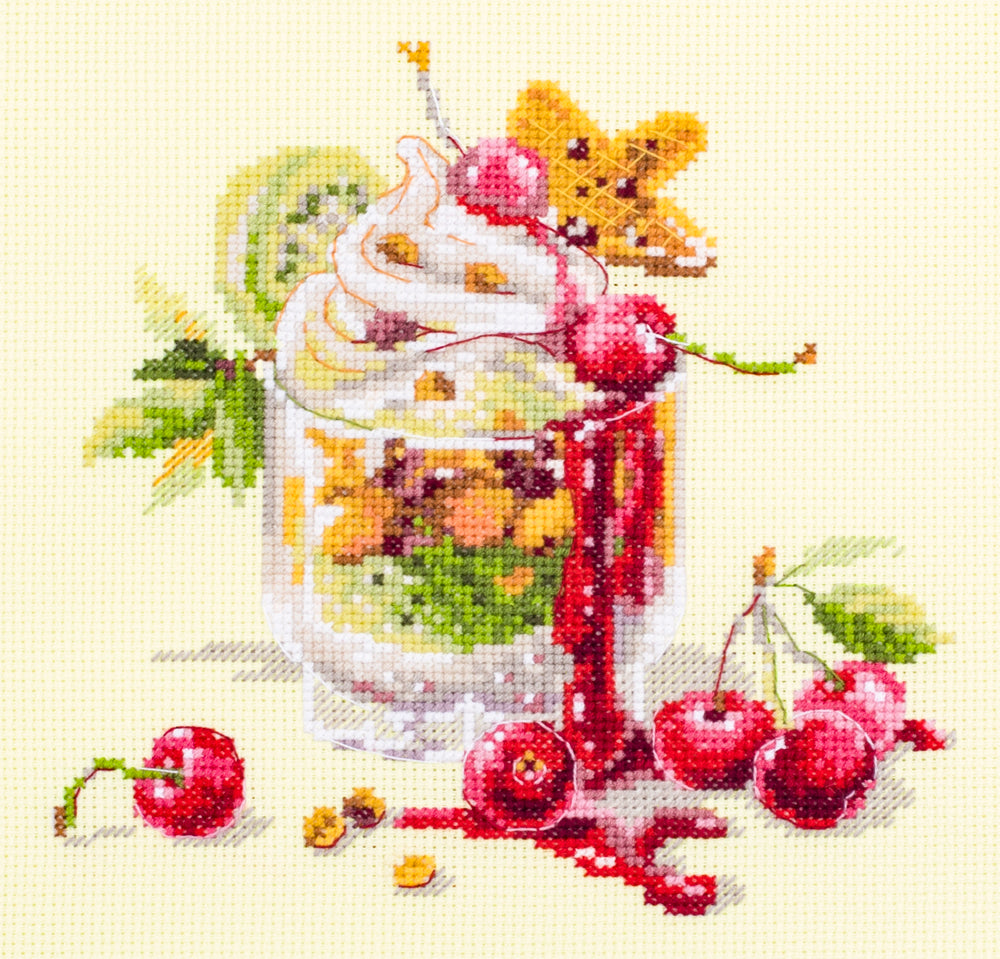 120-081 Cherry Dessert. Magic Needle Cross Stitch Kit