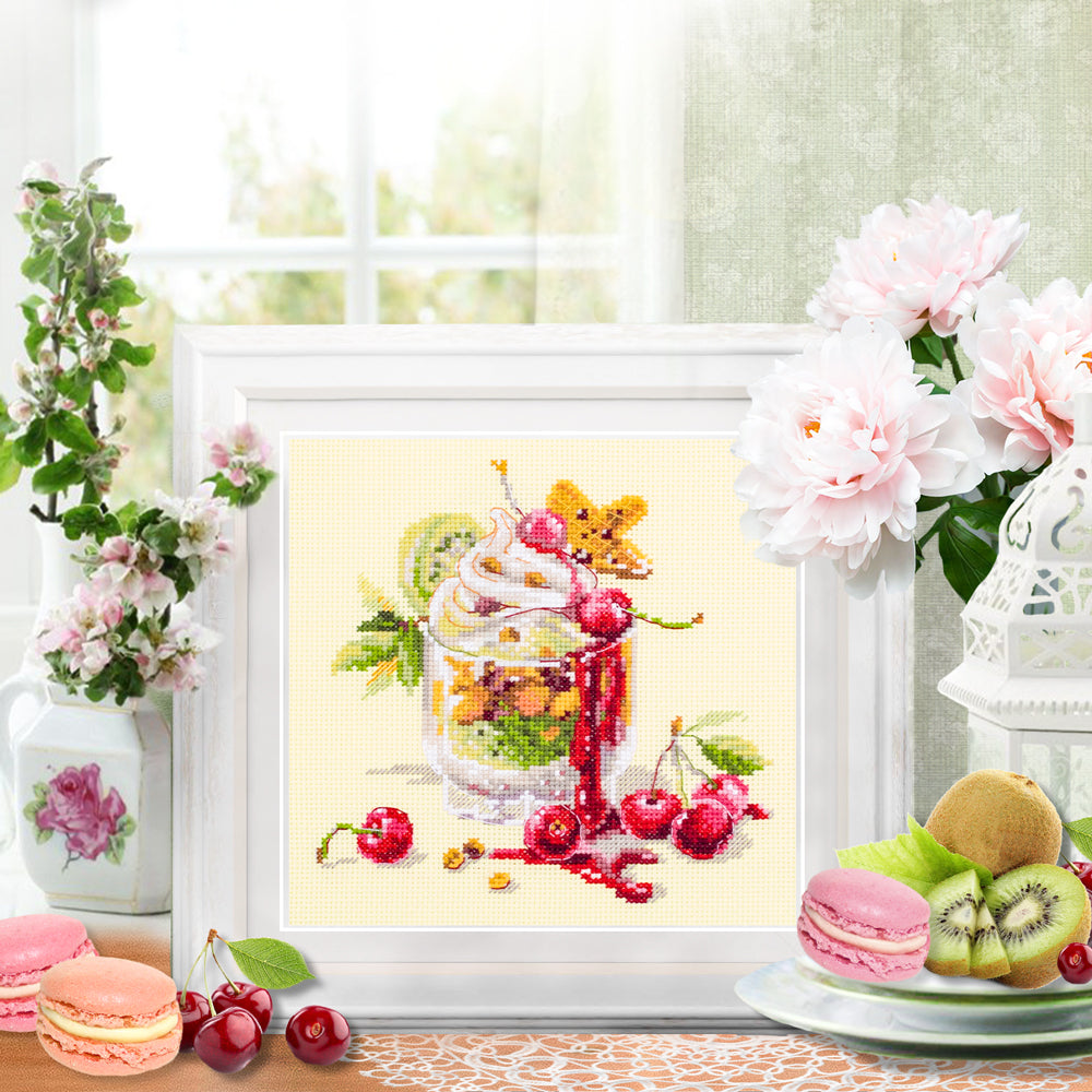 120-081 Cherry Dessert. Magic Needle Cross Stitch Kit