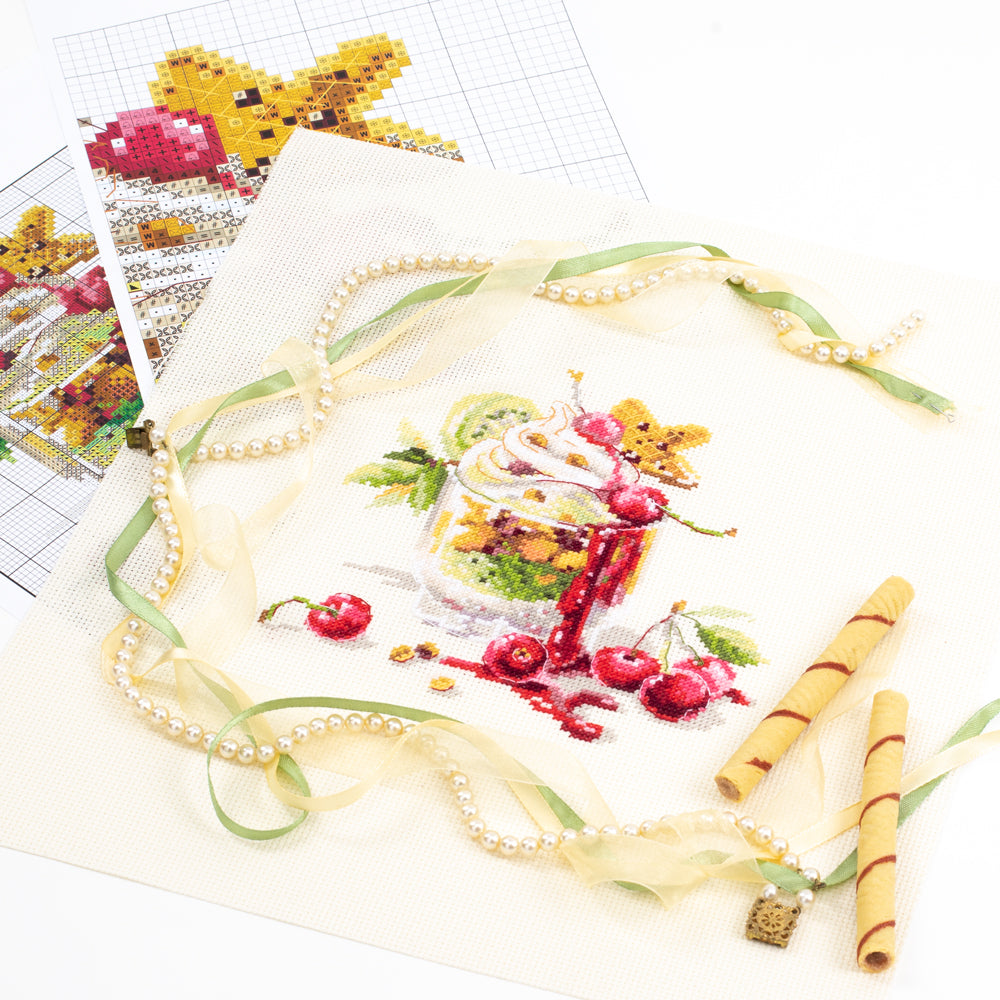 120-081 Cherry Dessert. Magic Needle Cross Stitch Kit