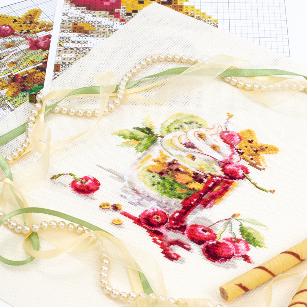 120-081 Cherry Dessert. Magic Needle Cross Stitch Kit