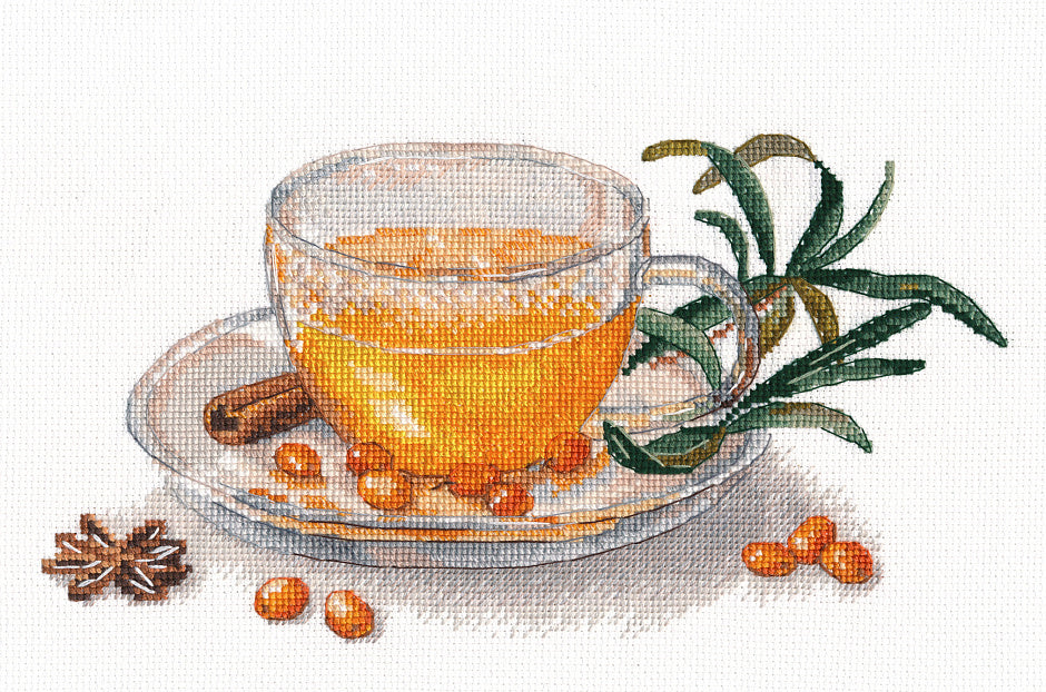 Sea Buckthorn Tea - 1454 OVEN - Cross Stitch Kit