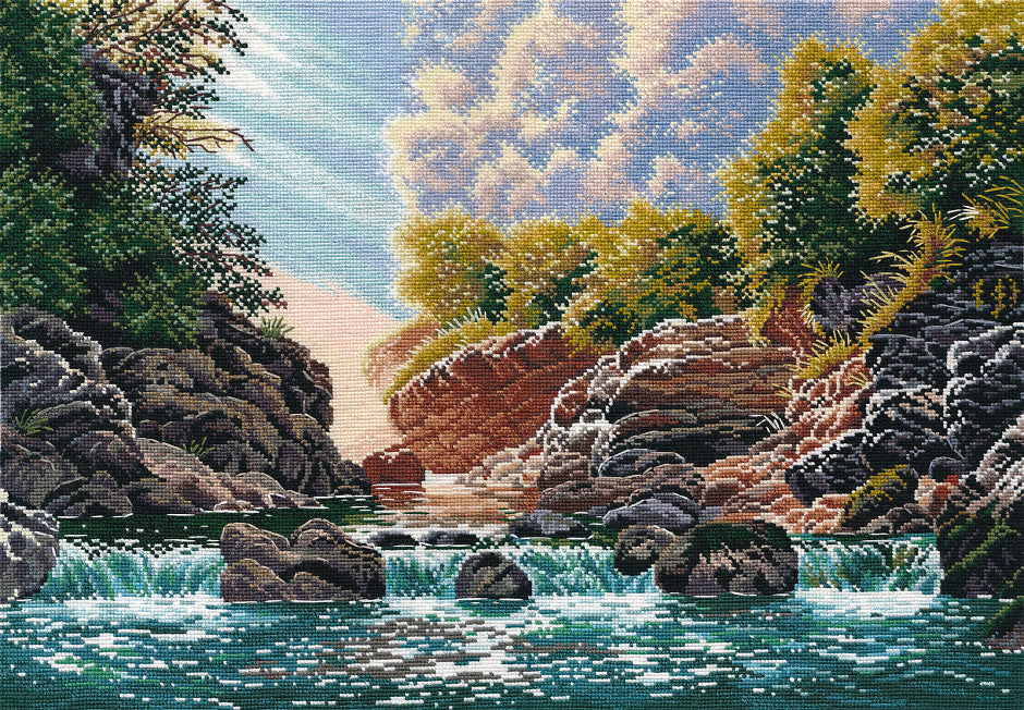 Morning in the Guam Gorge - 1471 OVEN - Cross Stitch Kit