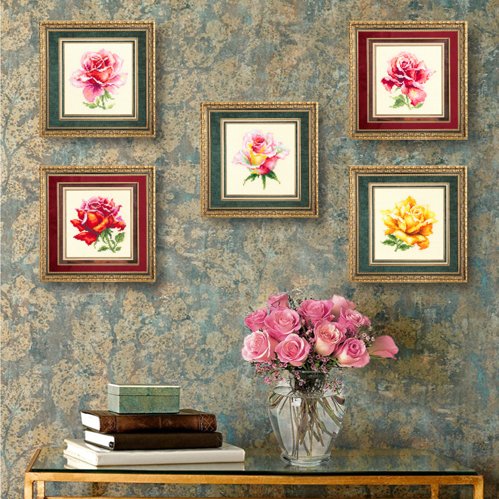 Kit Point de Croix Rose Jaune - Aiguille Magique 150-005