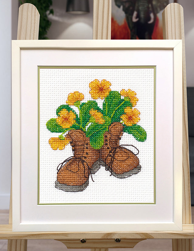 Zapatos de jardín - 1512 OVEN - Kit de punto de cruz