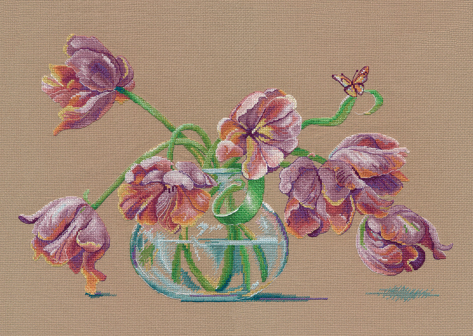 Kit de Punto de Cruz - Un momento. Tulipanes 1518 OVEN