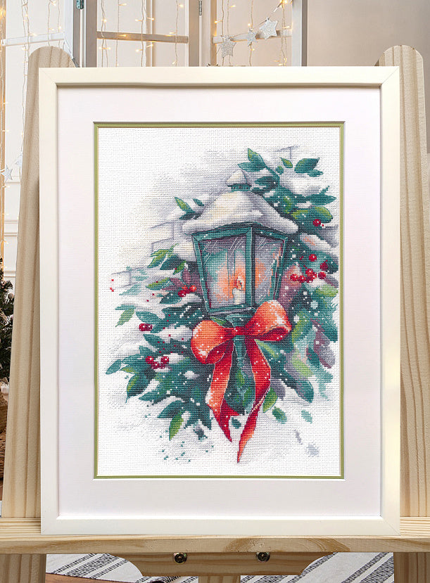 Kit de punto de cruz. Linterna de Invierno - 1525 OVEN