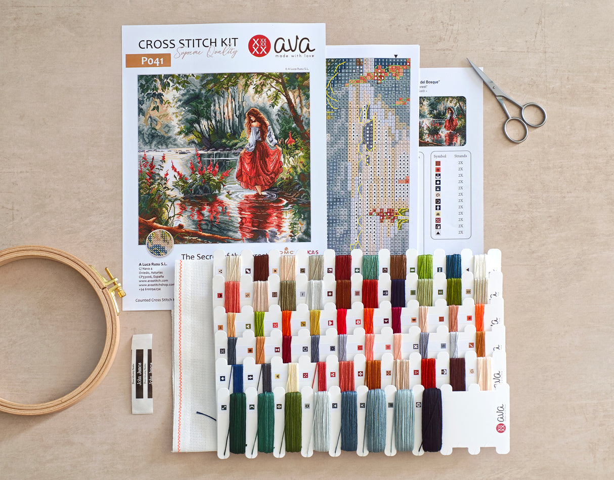 Kit de point de croix AVA Stitch « Le secret de la forêt » P041