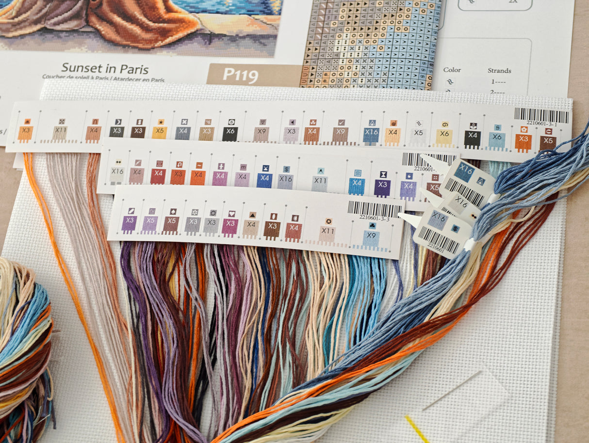 AVA Signature Collection P119 Atardecer en París – Kit de Punto de Cruz Contado