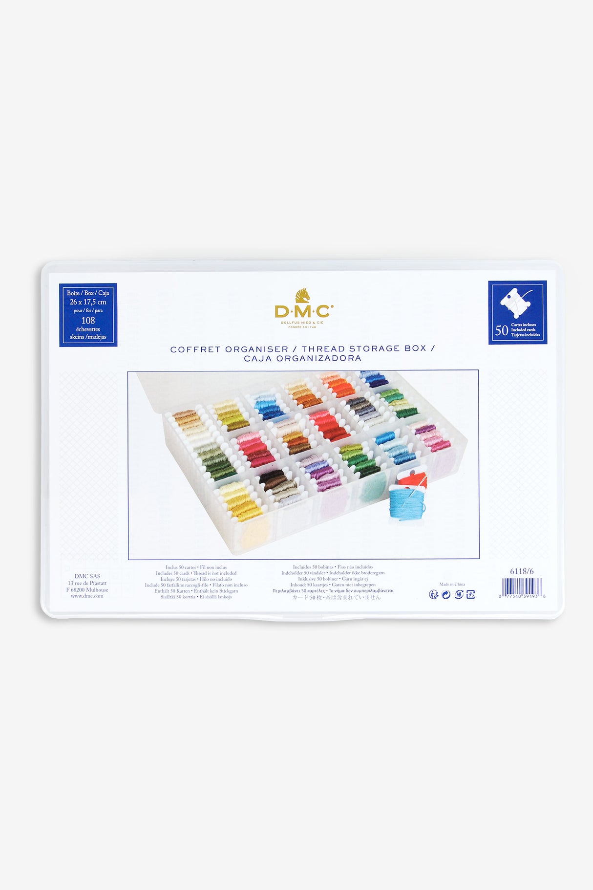 Thread Organizer with 50 Cardboard Cards - DMC 6118U