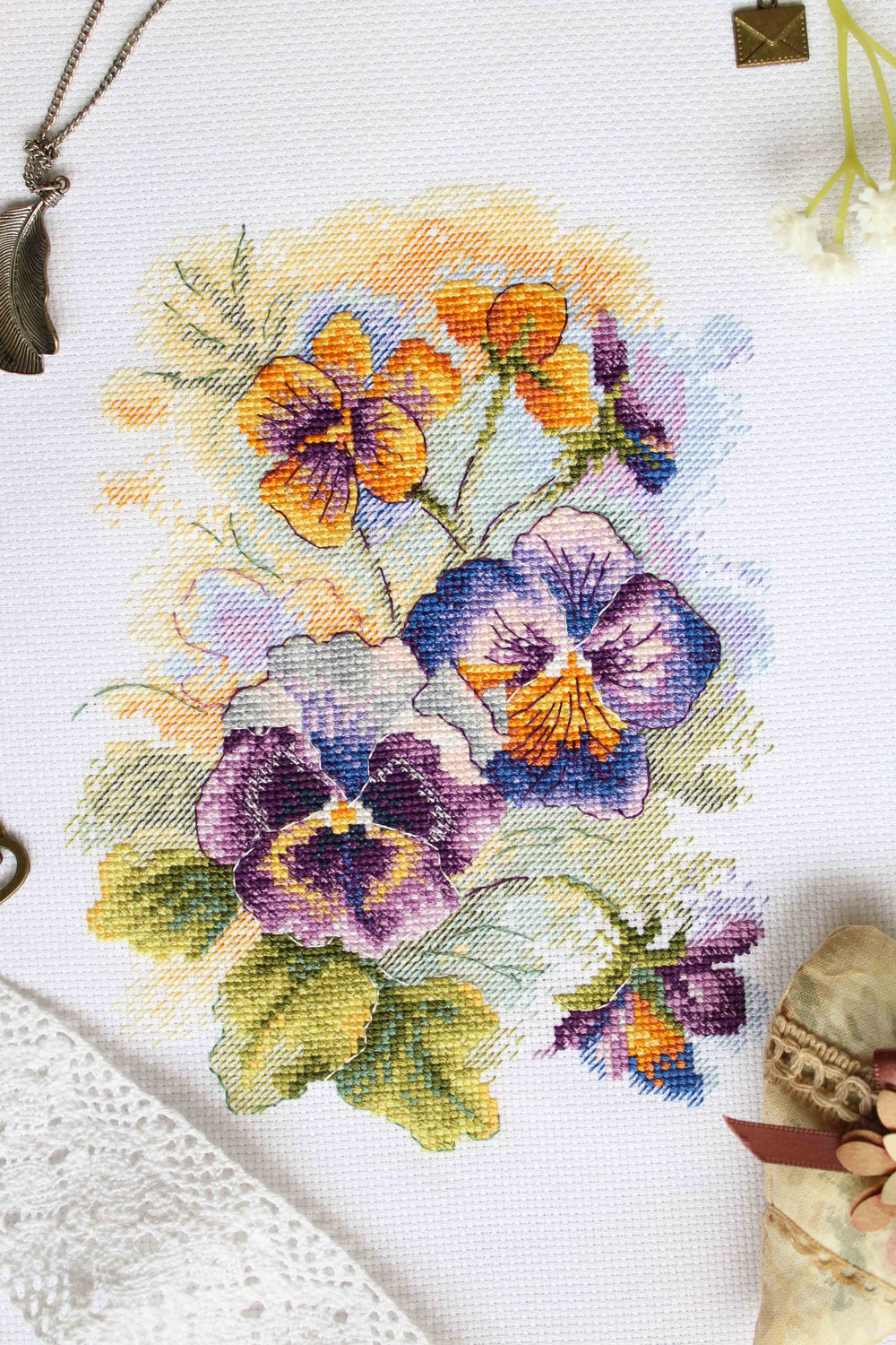 Kit de broderie au point de croix "Fleurs d'été" SNV-800 MP Studia