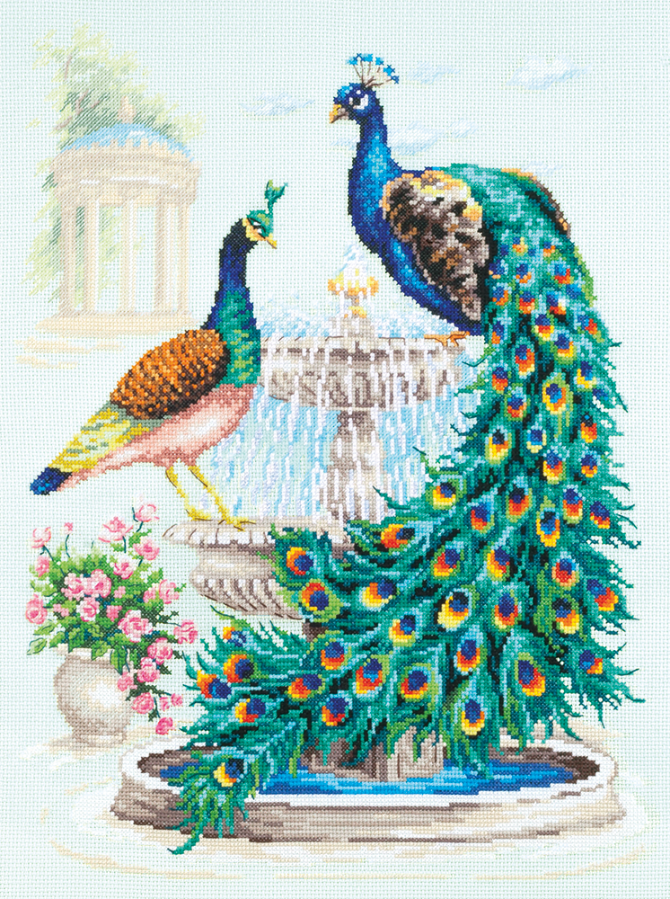 210-213 Pavos Reales. Kit de Punto de Cruz Magic Needle