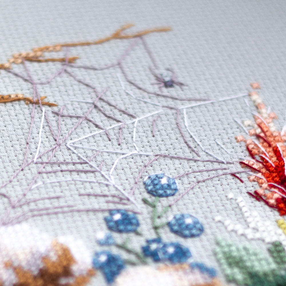 Coquelicot et coton. Kit point de croix aiguille magique 210-301