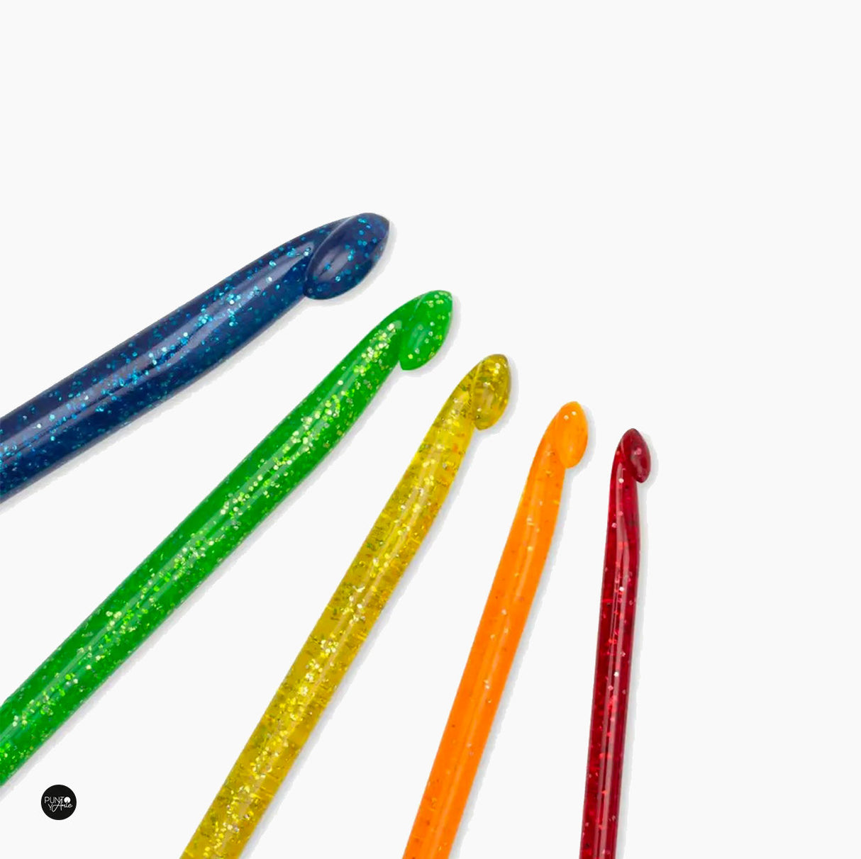 Juego de ganchillos Pop de Prym 218599 con purpurina - 5 piezas