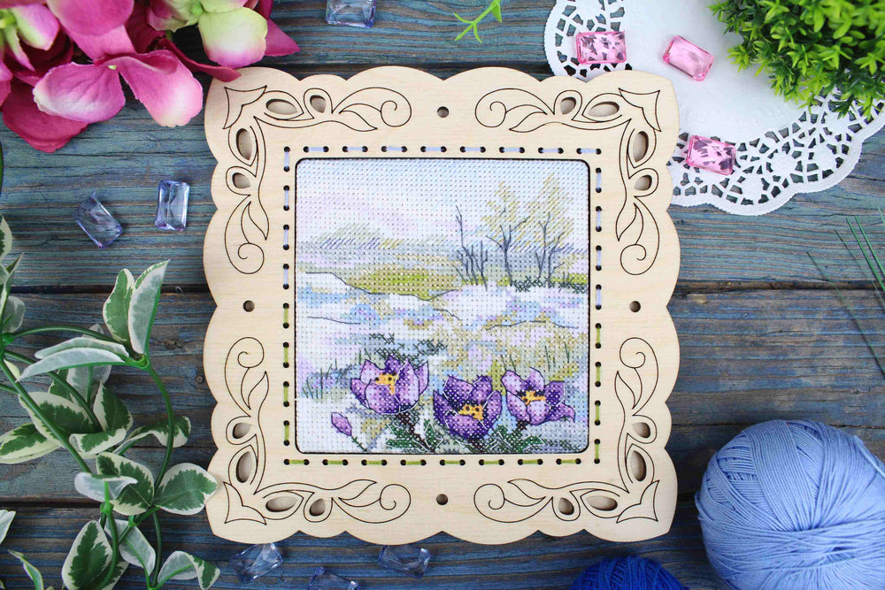 Kit de point de croix « Les premières fleurs » SM-999