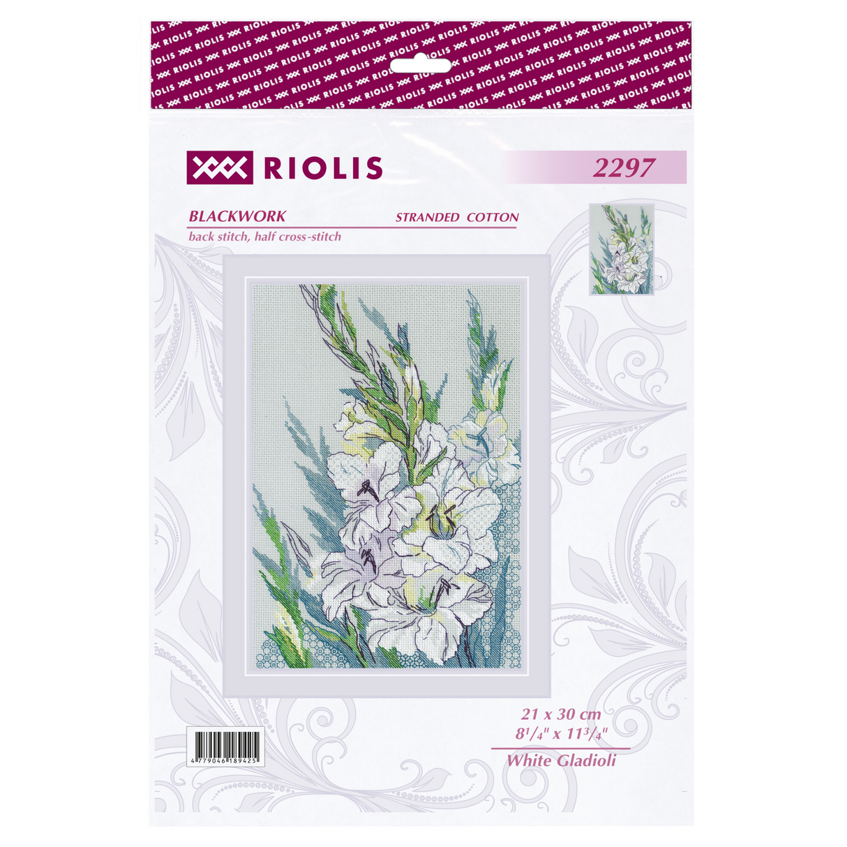 Kit de punto de cruz Riolis SR2297 – “Gladiolos blancos”