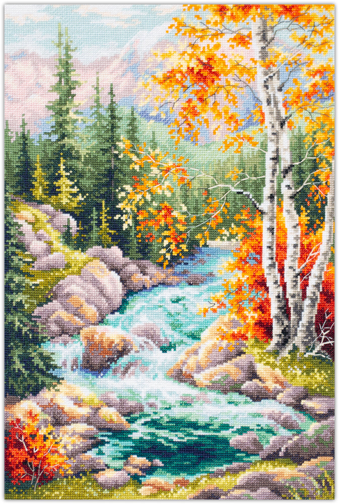 Magic Needle Cross Stitch Kit - Mountain Stream, 250-330