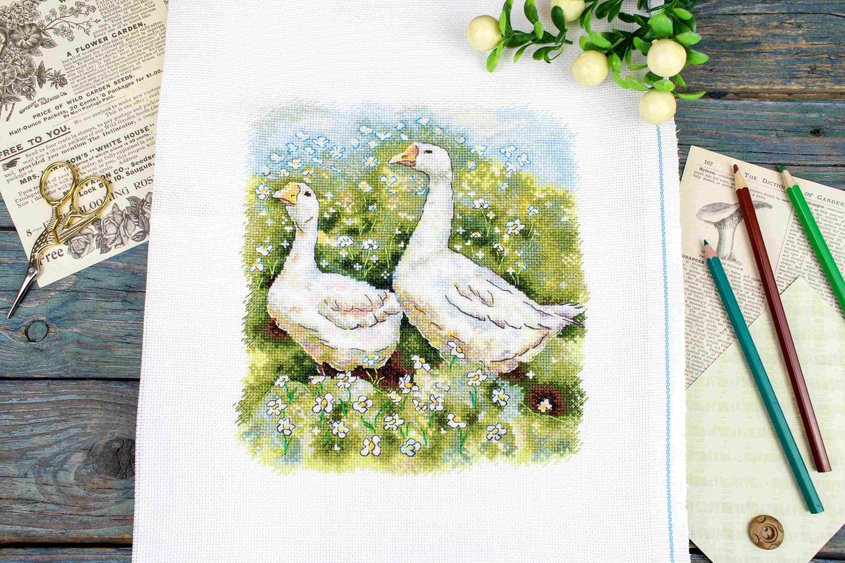 Kit de point de croix « Oies en marche » SNV-970