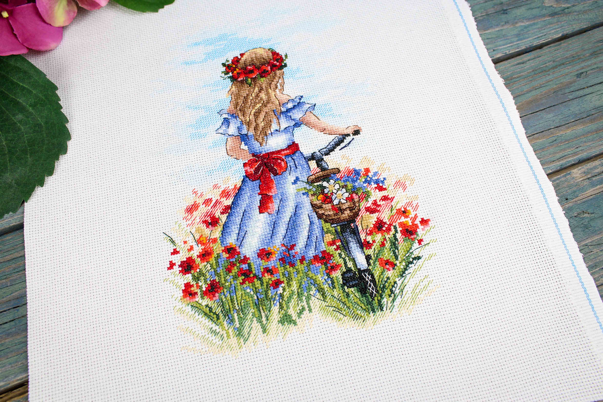 Vista adicional de Kit de punto de cruz MP Studia SNV-848 – Sueños de amapola 23x16 cm