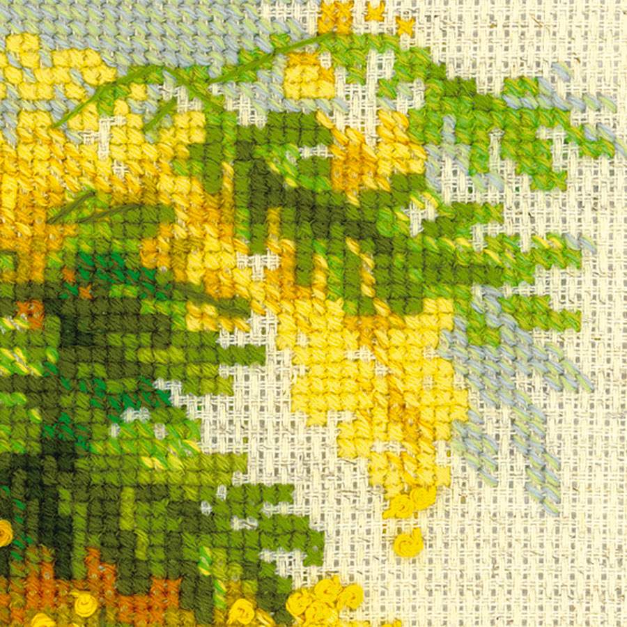 Kit de broderie au point de croix - "Mimosa" - Riolis 1615