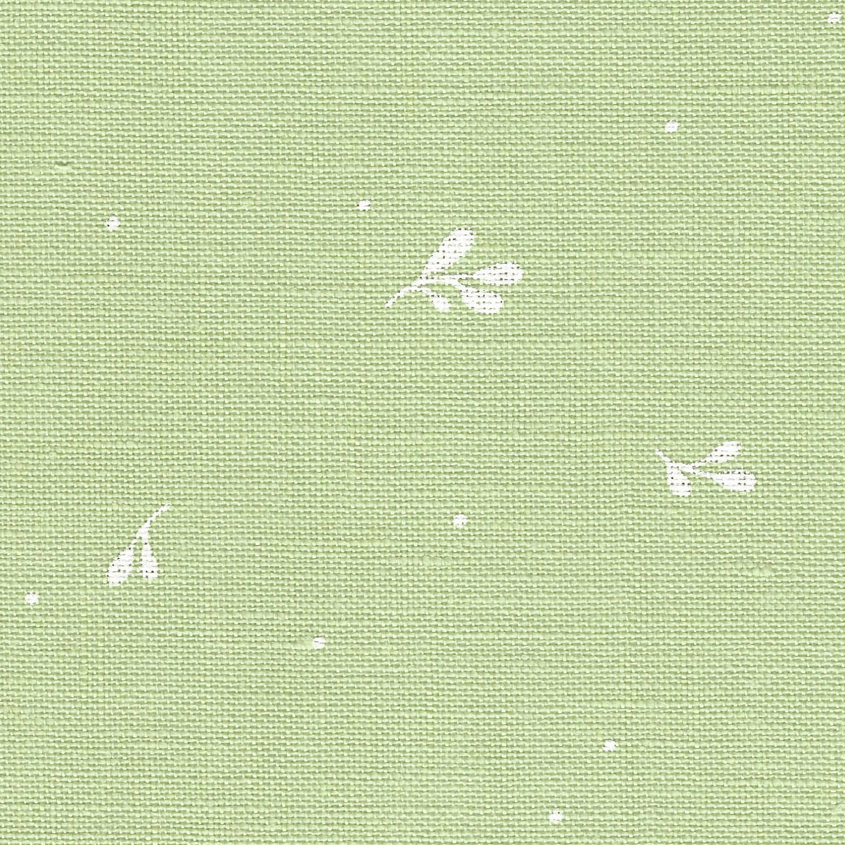 Tela Belfast Linen 32ct Zweigart – Color 6369 "Leaves" (Hoja Verde con Motas y Ramitas Blancas)