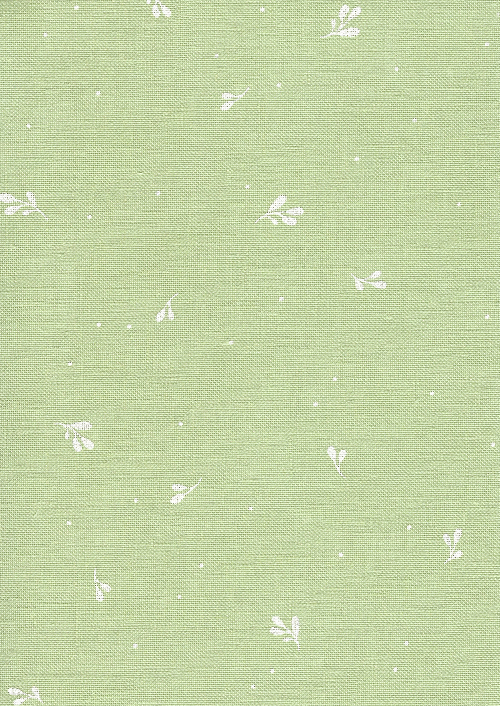 Tela Belfast Linen 32ct Zweigart – Color 6369 "Leaves" (Hoja Verde con Motas y Ramitas Blancas)