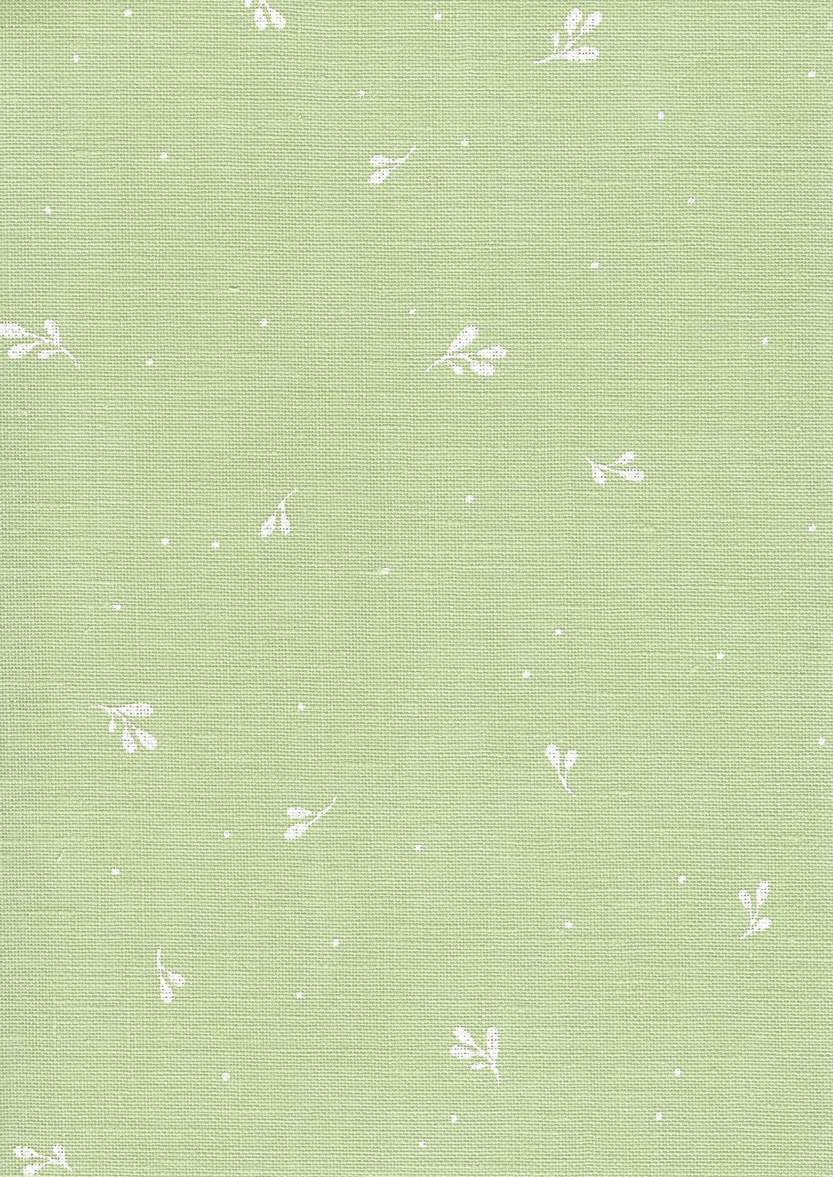Tela Belfast Linen 32ct Zweigart – Color 6369 "Leaves" (Hoja Verde con Motas y Ramitas Blancas)