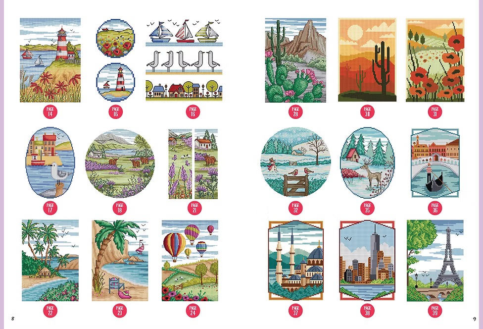 Revista Let's Travel – Durene Jones | Punto de Cruz de Paisajes del Mundo