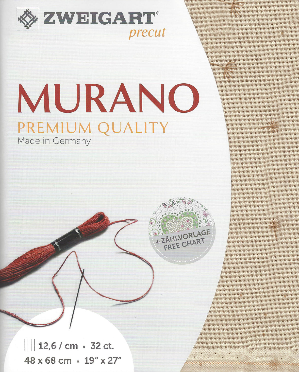 Tela de Punto de Cruz Zweigart 32ct Murano - Color 2429 Wish (Retal)